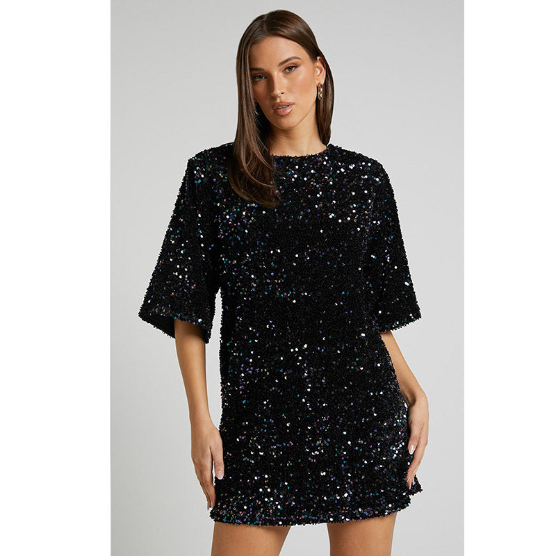 Vestido de Terciopelo Brillante Fiesta