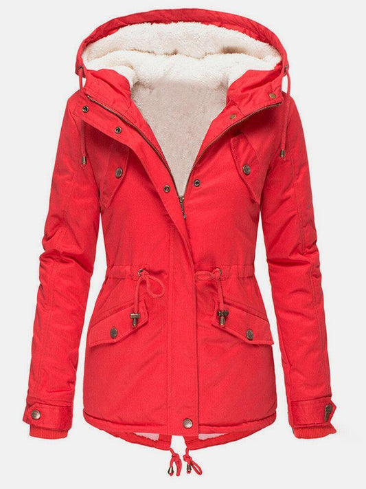 Abrigo Invierno Mujer Forro Polar y Capucha - Vestiria