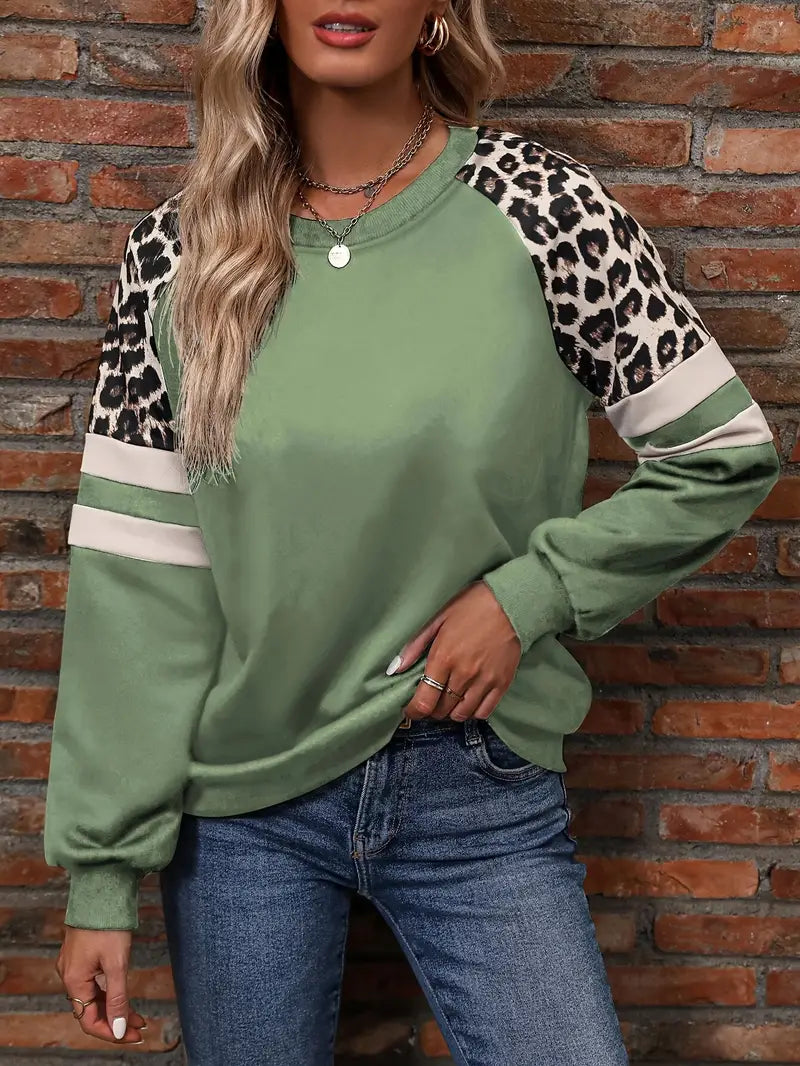 Blusa Leopard Elegante Manga Larga - Vestiria
