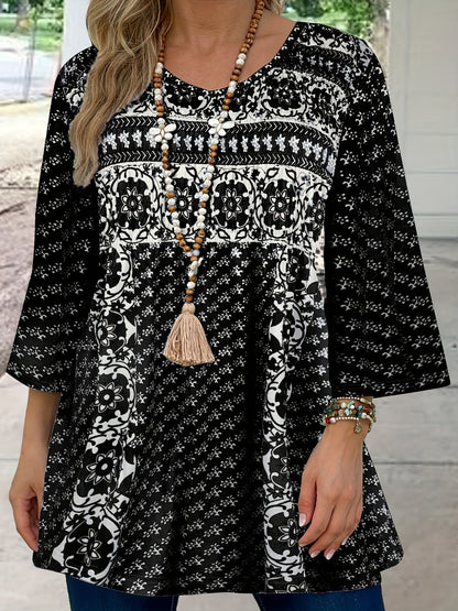 Blusa Boho Chic de Manga Corta