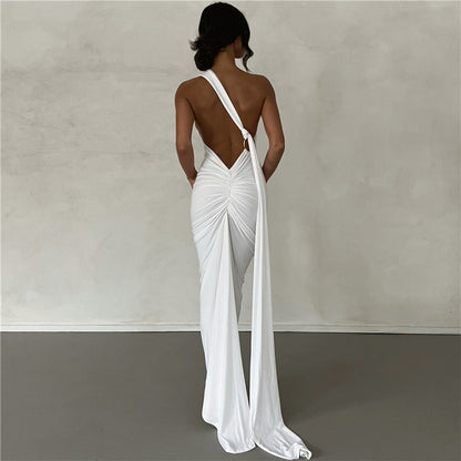 Vestido de Fiesta Largo con Espalda Abierta Elegante Mujer