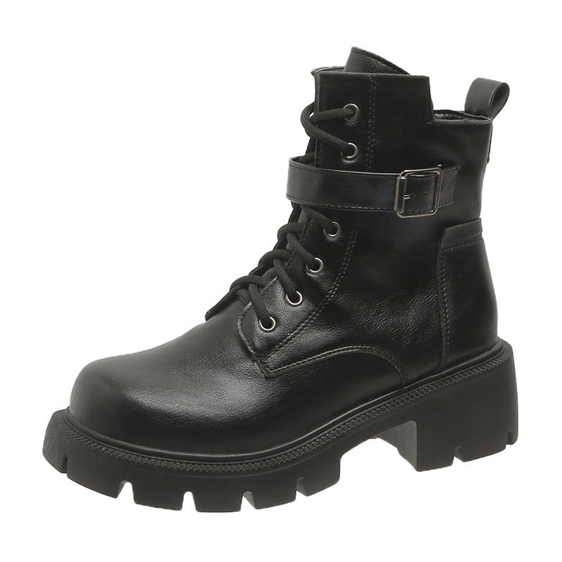 Botas Mujer Altas Tacón Grueso Militar