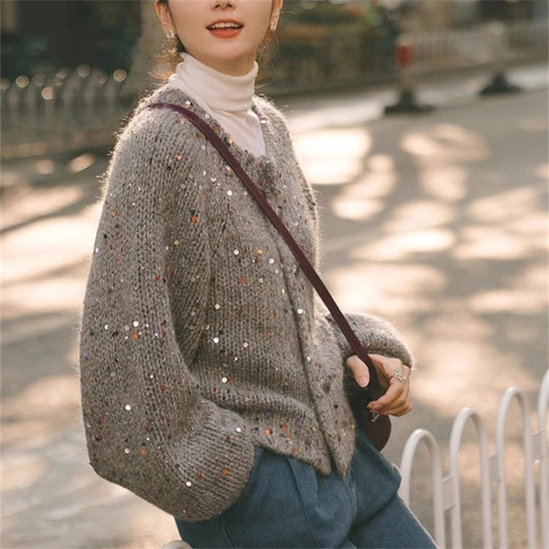 Cárdigan Mujer Brillante Estampado