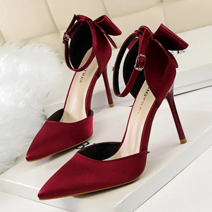 Zapatos de Tacón Alto Mujer Brillante Puntera Estrecha