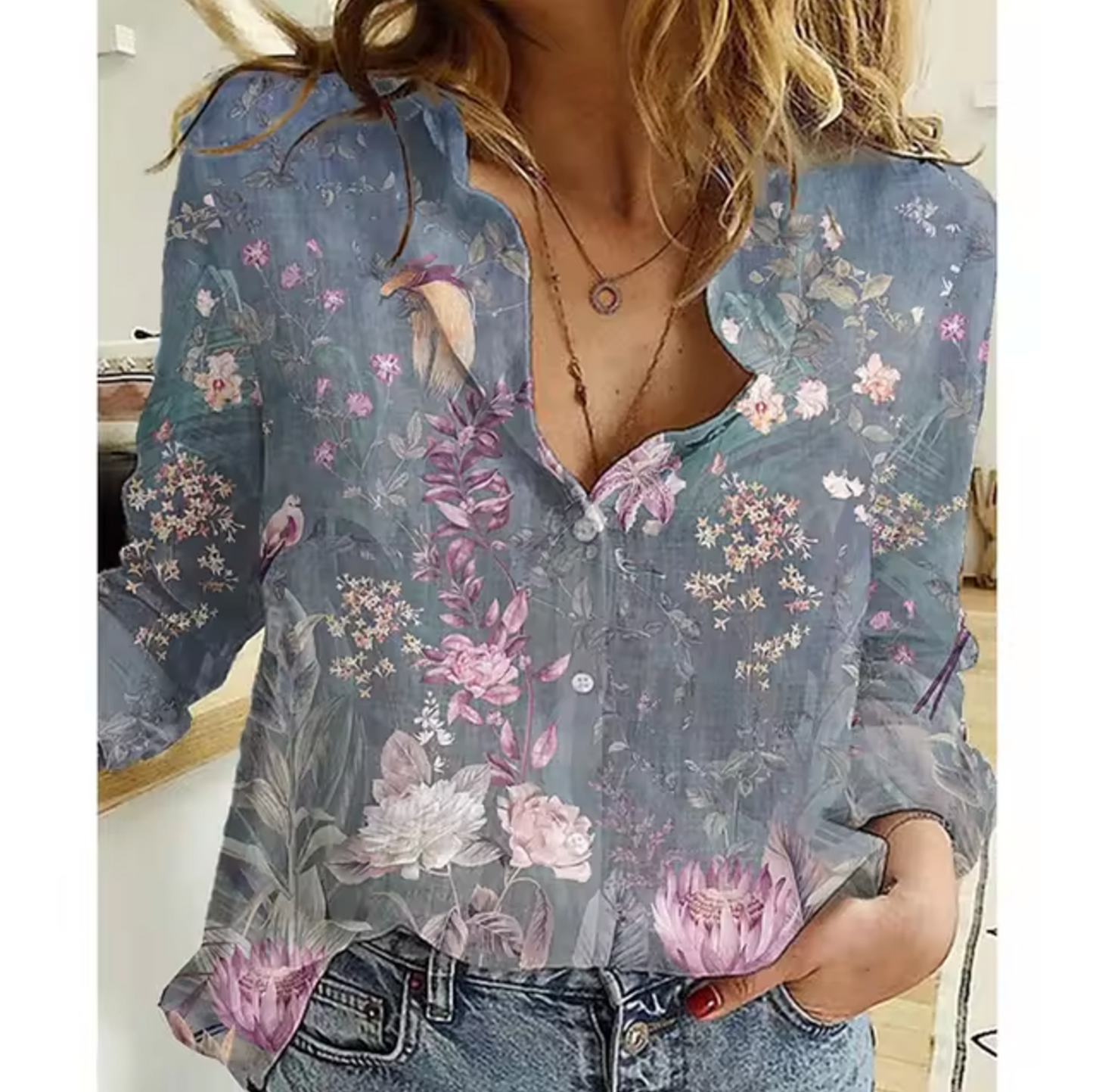 Blusa Florales Estilo Mujer
