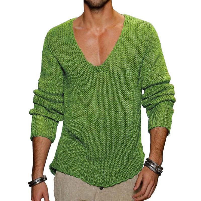 Camiseta Hombre Pico Estampado Deportivo