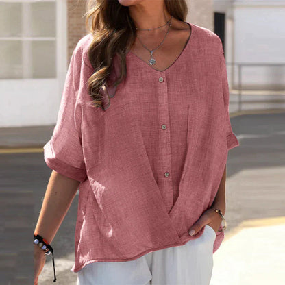 Blusa Mujer Cuello V Ligera