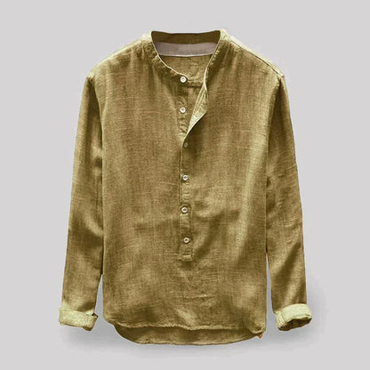 Camisa Hombre Cuello Mao Casual