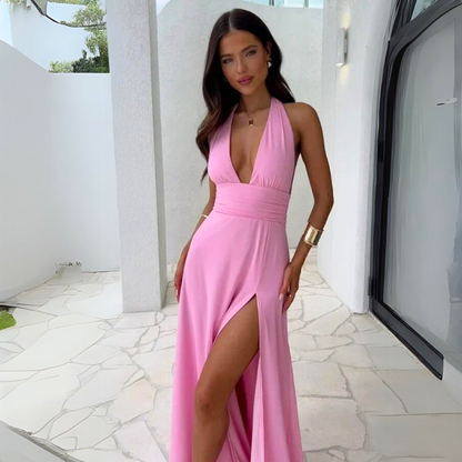 Vestido Fiesta Escote Pico Elegante