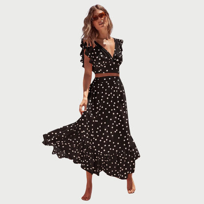 Vestido Elegante con Mangas Aleteadas