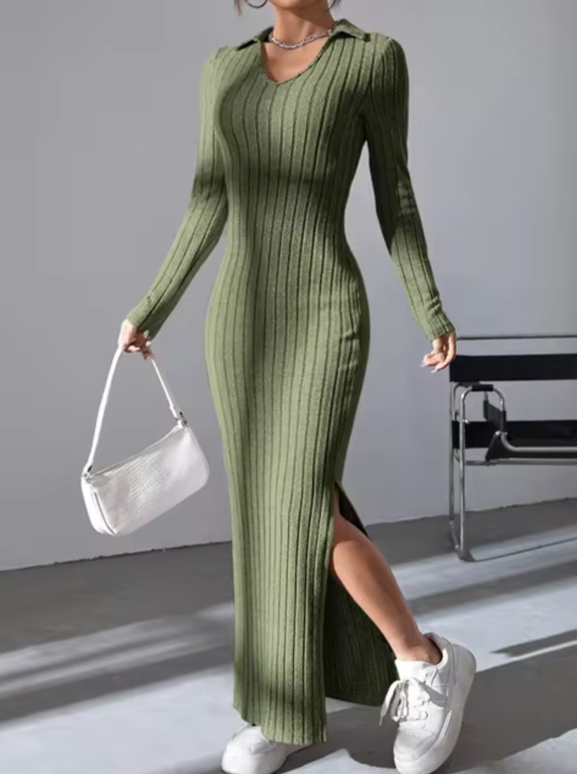 Vestido Largo y Cómodo de Punto para Mujer