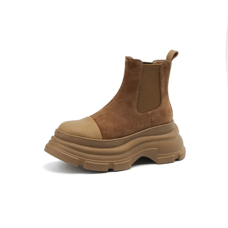 Botas Chelsea Mujer Ante Plataforma Alta