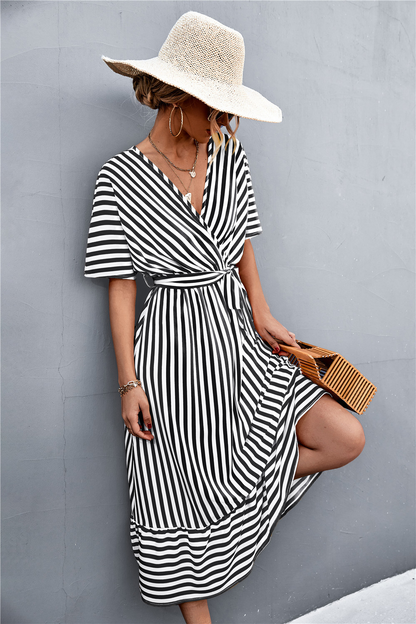 Vestido Largo Estampado Rayas - Vestiria