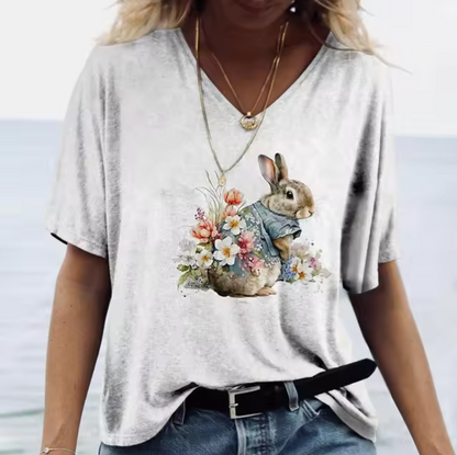 Camisetas Blancas con Conejos Divertidos