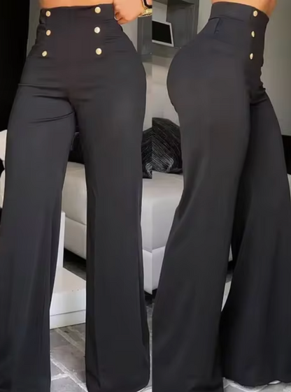 Pantalón Mujer Cintura Alta Estilo Clásico