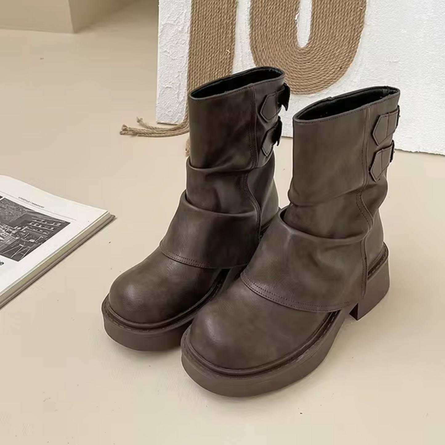 Botas Cuero Clásicas Sin Cordones - Vestiria