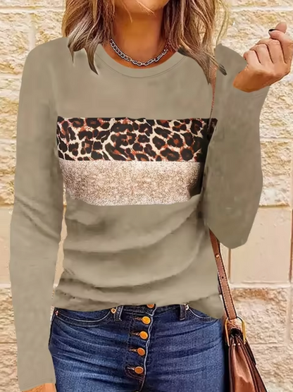 Camiseta Leopardo Mujer Manga Larga