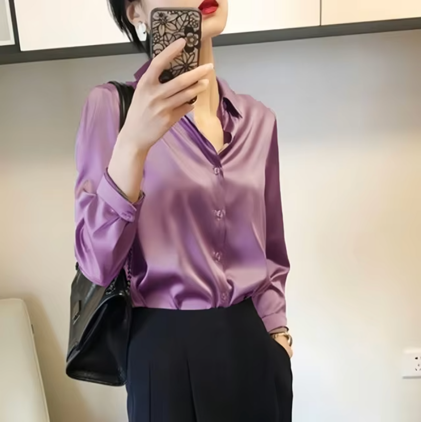 Blusa Satinada Glamour Femenina