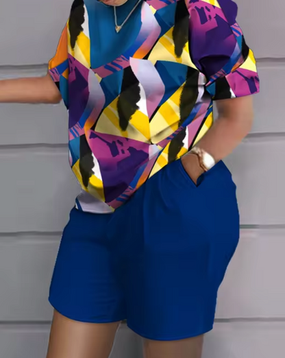 Top y Shorts de Verano Estampado Floral Fresco