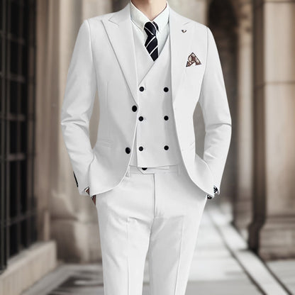 Traje de Novio Clásico 3 Piezas Elegante