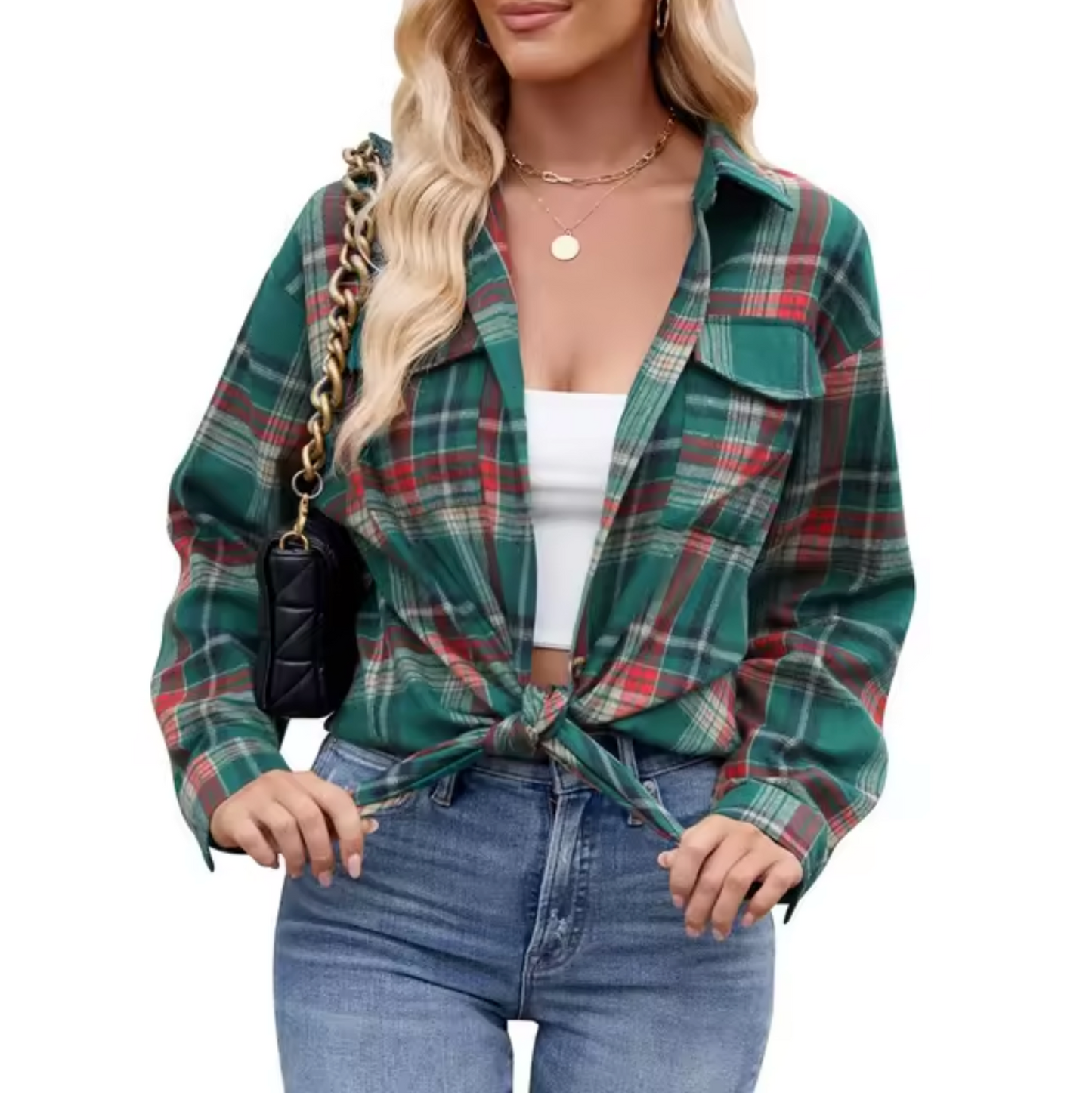 Camisa Cuadriculada Manga Larga Casual