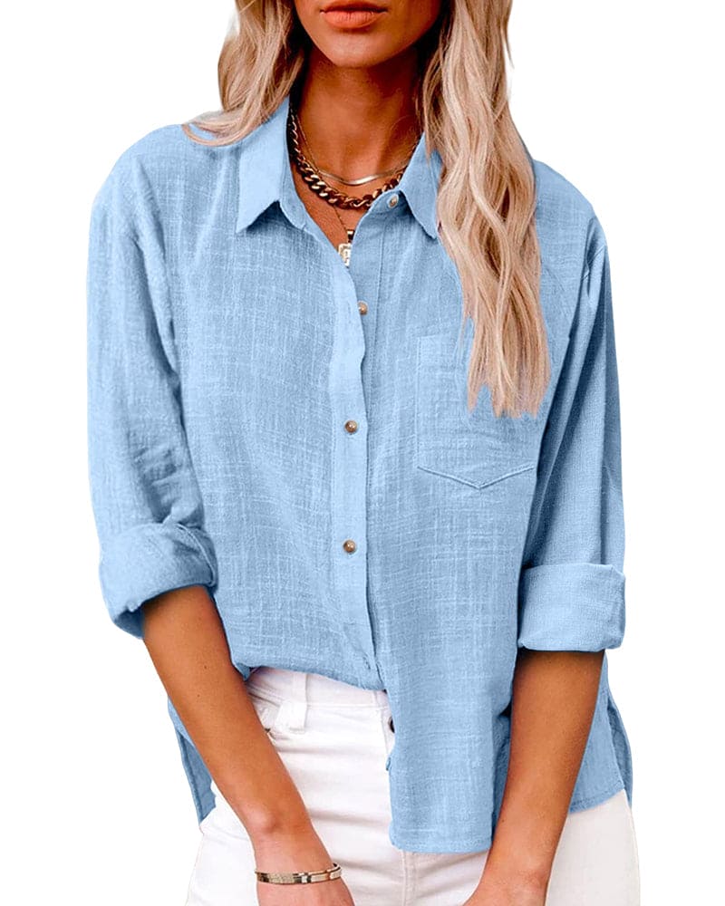 Blusa Elegante Manga Larga Botones