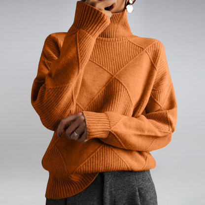 Jersey Mujer Cachemira Suave Cuello Alto