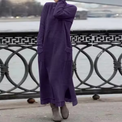 Vestido Sudadera Terciopelo Cálido Mujer