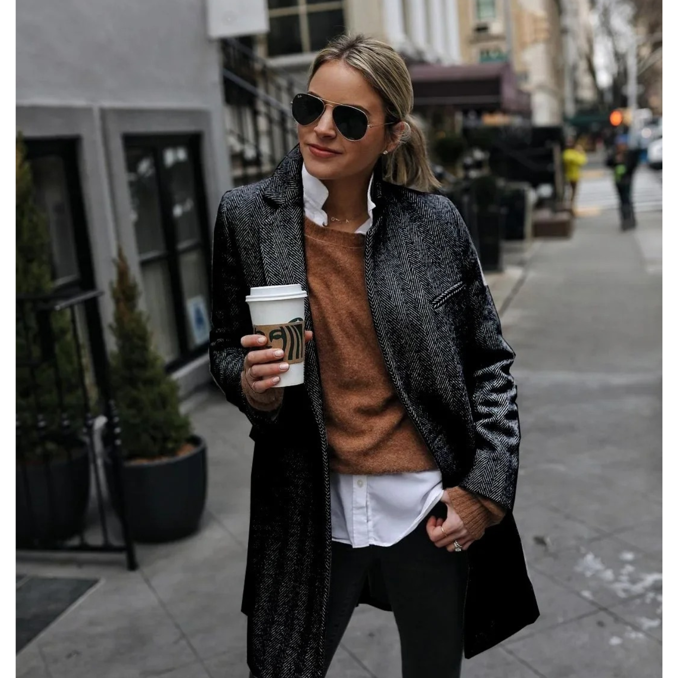 Abrigo Trench Clásico Mujer Corte Medio