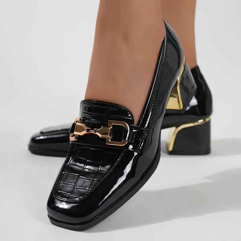Zapatos Tacón Alto Piel Brillante - Vestiria