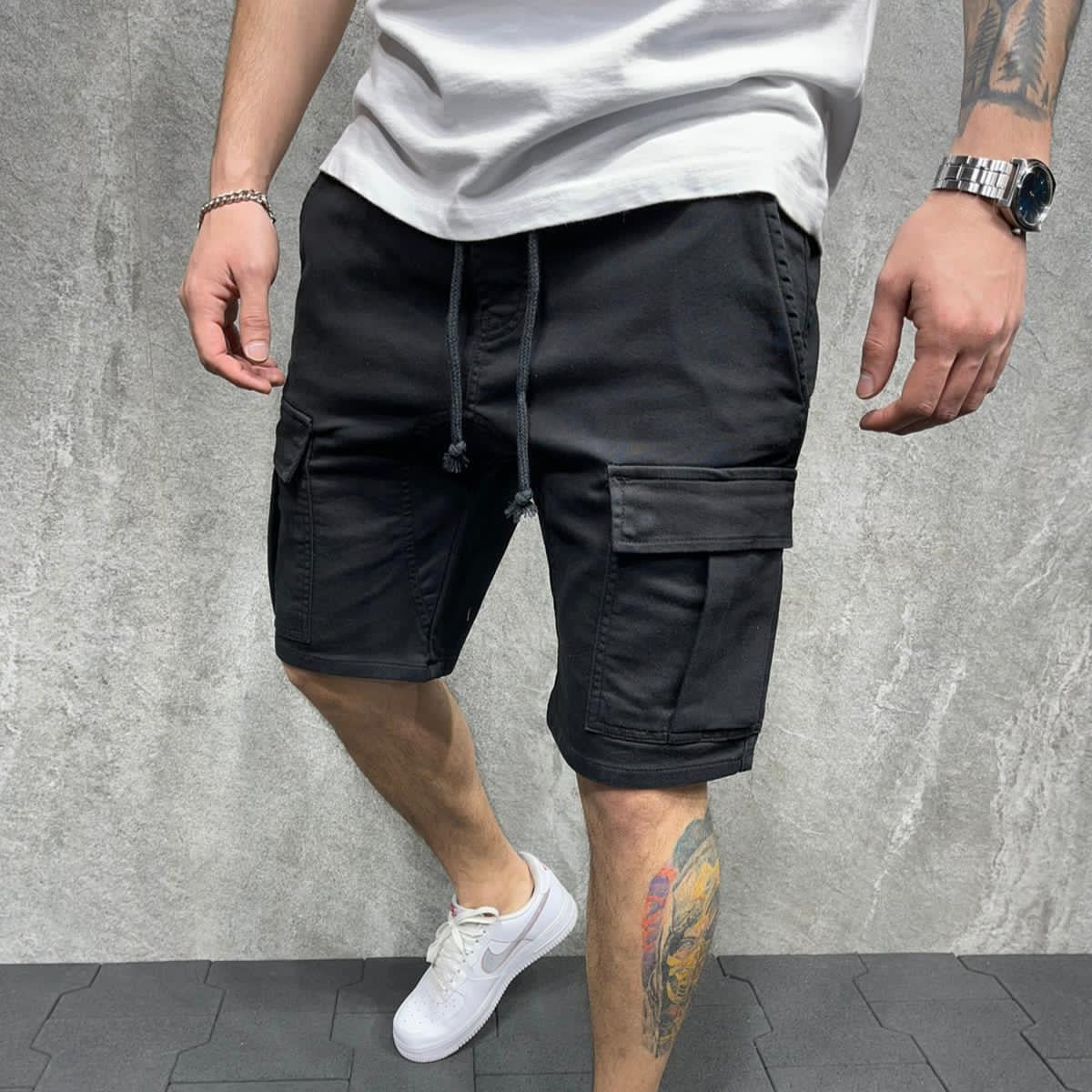 Pantalones cortos cargo de algodón hombre