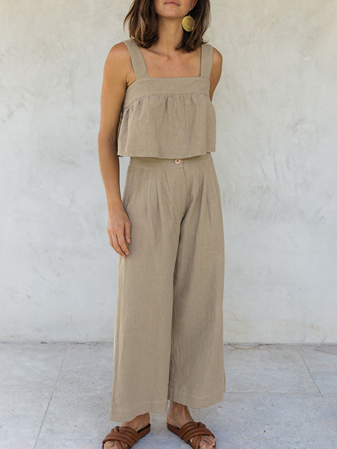 Conjunto de verano femenino corto y cómodo