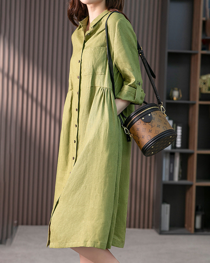 Vestido Camisero Mujer Estilo Clásico