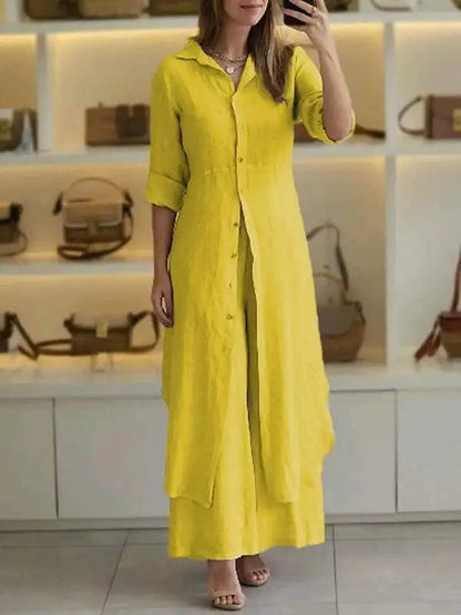 Vestido Lino Ligero y Pantalones Comfort