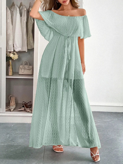 Vestido largo mujer gasa floreado escote corazón
