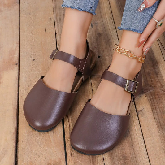 Sandalias Mujer Cerradas con Hebilla Moda - Vestiria