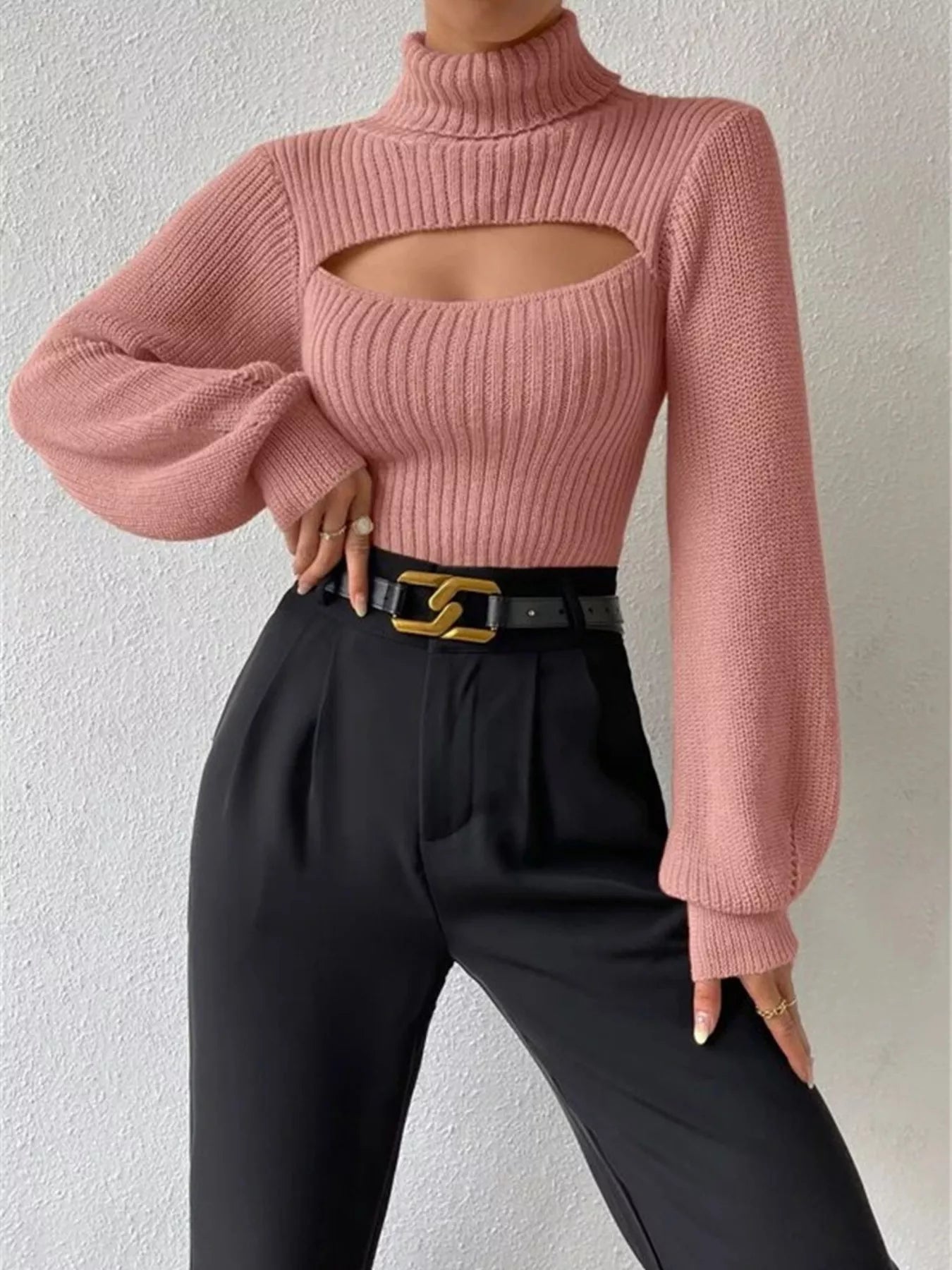 Jersey Cuello Alto Acogedor Mujer - Vestiria