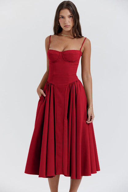 Vestido Midi Vintage Estilo Clásico
