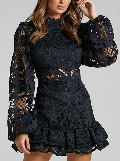 Vestido de Encaje Largo Elegante Mujer