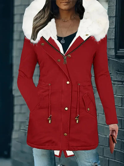 Chaquetón Mujer Cuero Imitación Capucha