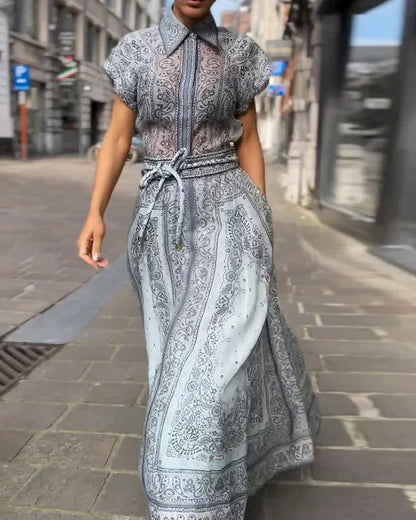 Traje de verano femenino de 2 piezas ajustable - Vestiria