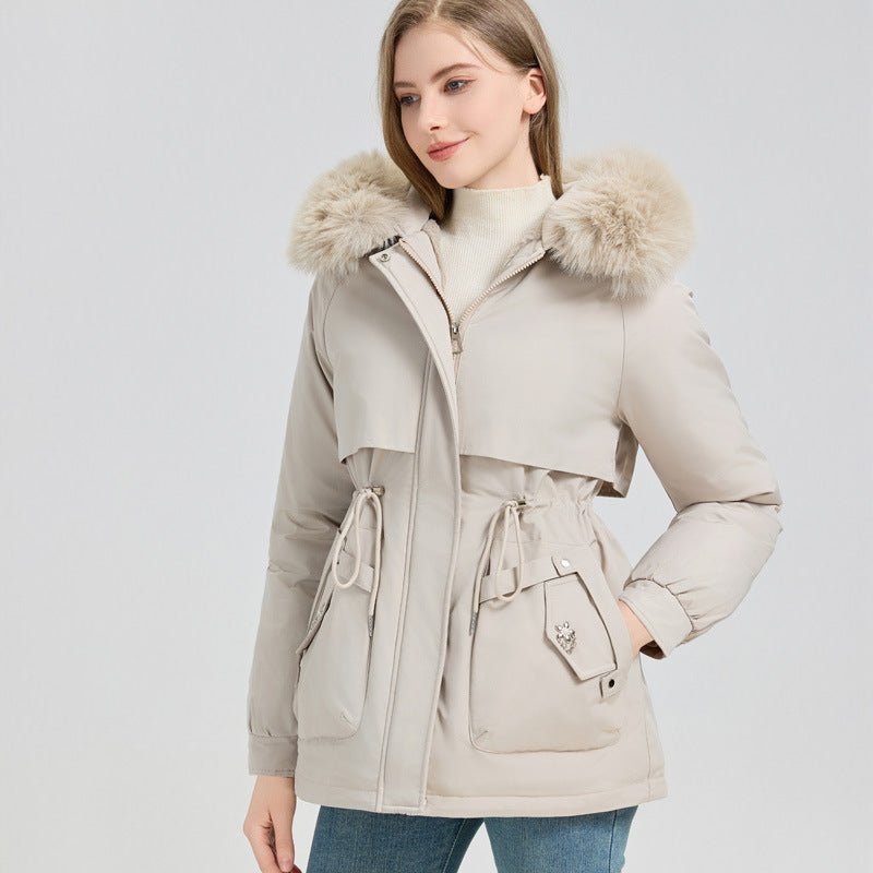 Chaquetón Corto Capucha Grande Pelo Sintético