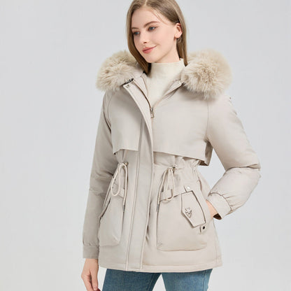 Chaquetón Corto Capucha Grande Pelo Sintético