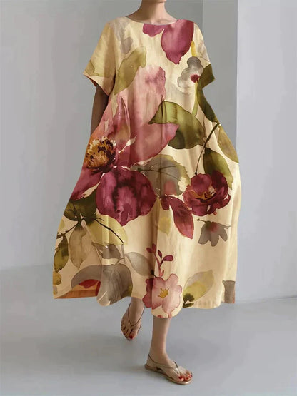 Vestido Floreado Mujer Amplio Estilo Boho