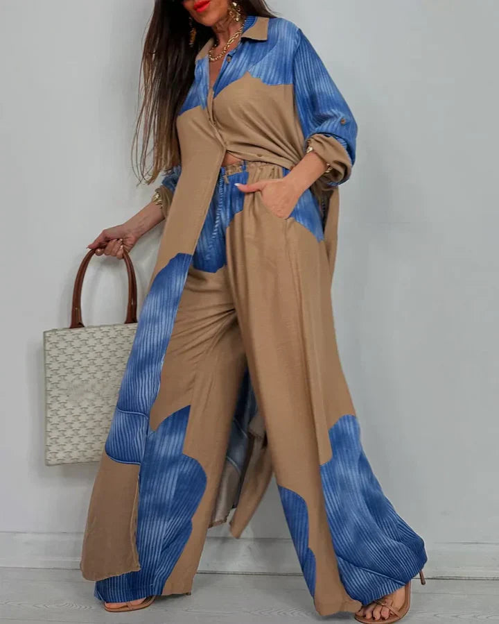 Pantalón y blusa cómodos mujer casual