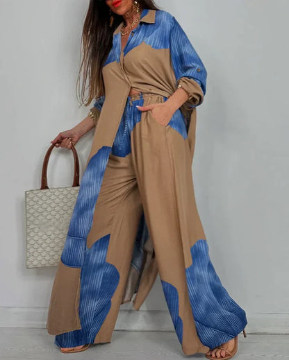 Pantalón y blusa cómodos mujer casual