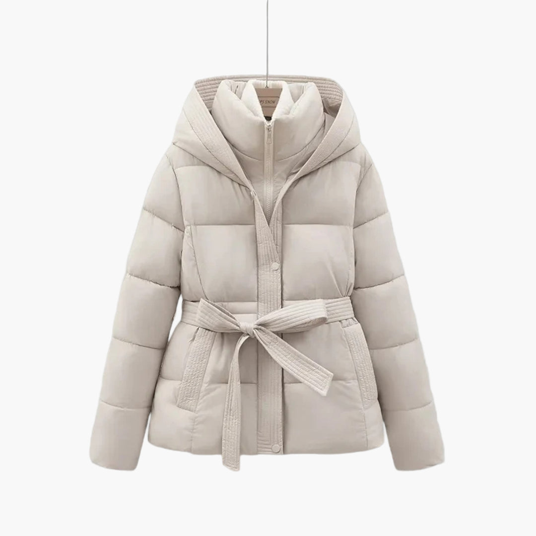Chaqueta Invierno Acolchada Mujer Cinturón Abrazable
