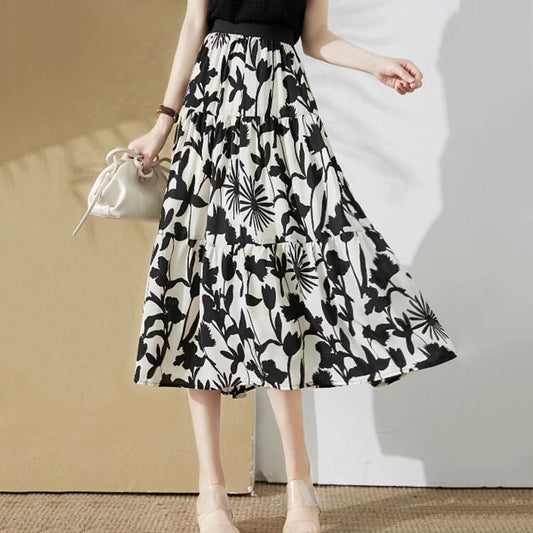 Falda Estampada Elegante Mujer Moderna - Vestiria