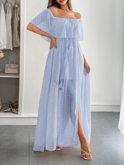 Vestido largo mujer gasa floreado escote corazón
