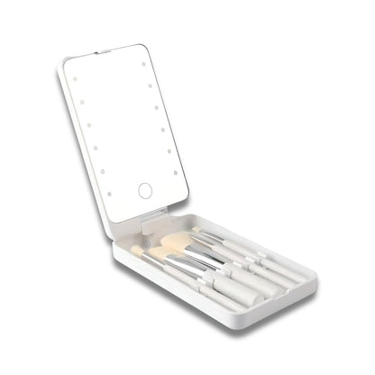 Kit de brochas de maquillaje de viaje con funda de lujo - Vestiria
